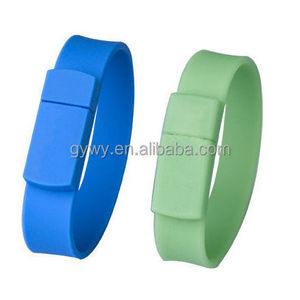 Factory direct selling in China PVC Silicon Wristband Bracelet 64GB USB Flash Drive