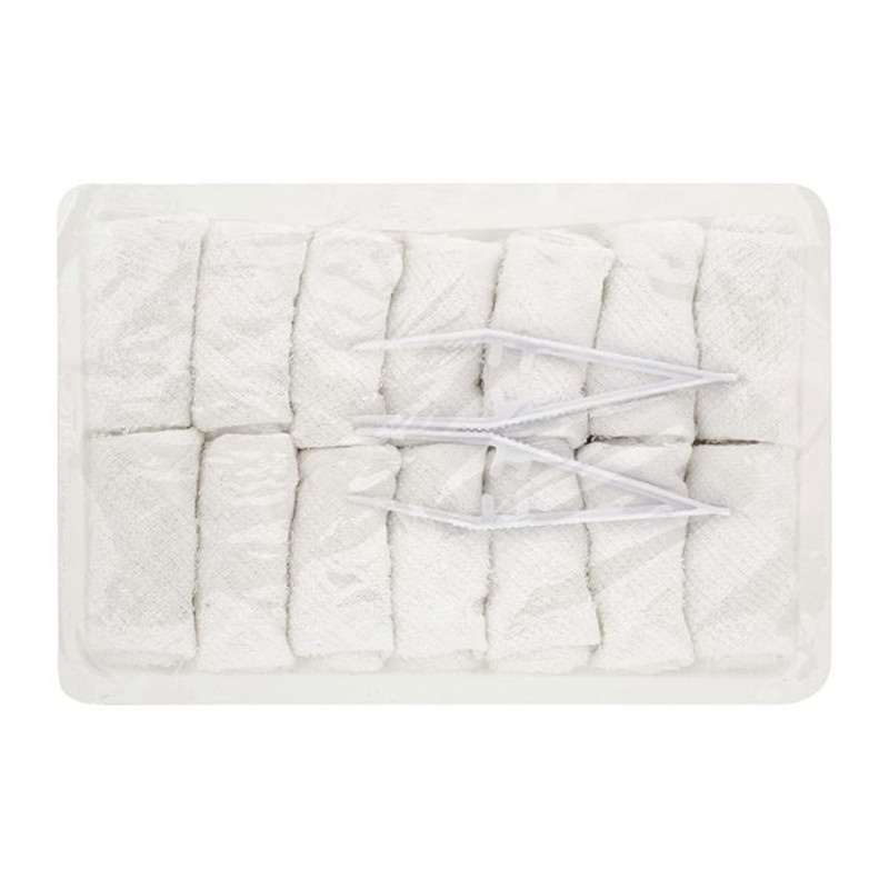 Economy 16pcs tray airline 100% terry cotton hot towel scented