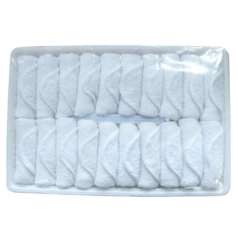 cotton lemon scented disposable oshibori hand face towel for airline