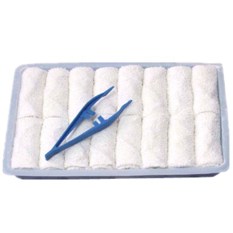 Economy 16pcs tray airline 100% terry cotton hot towel scented