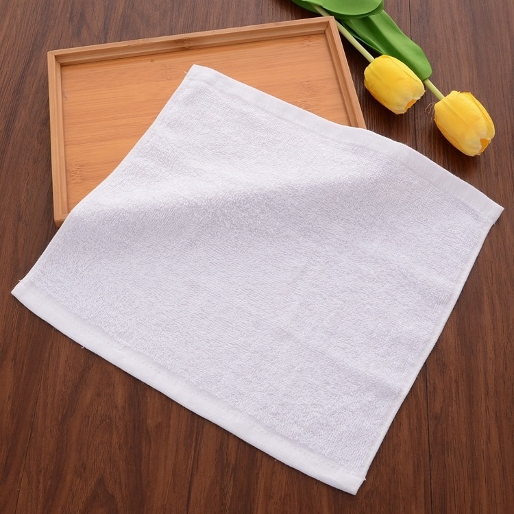 Factory Wholesale White Wash Cloth 100 Cotton 30*30cm Face Towel