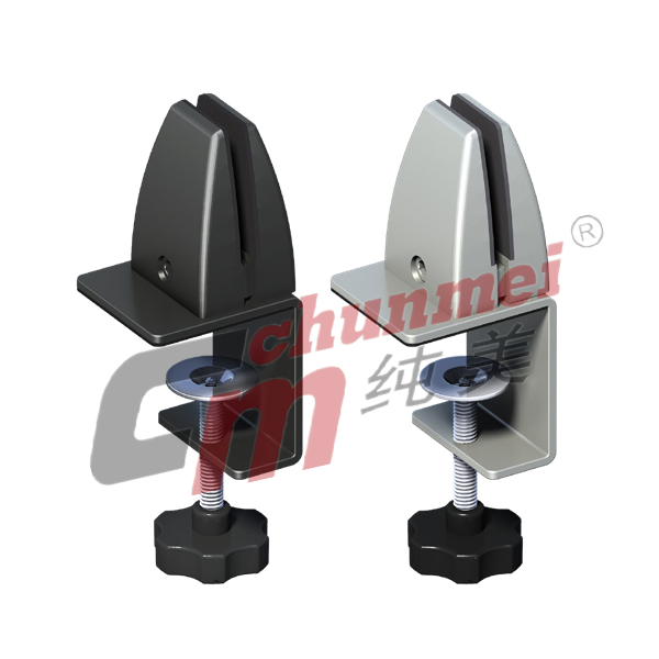 Aluminium Alloy Office Desk C Shape Adjust Screen Glass  desk partition clamp