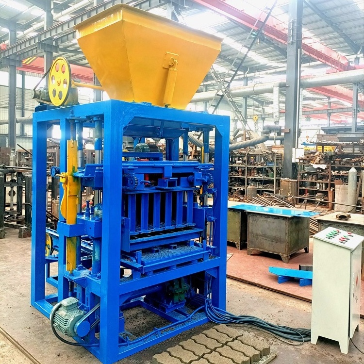 lowest price blocking cement brick machinery concrete interlocking block making machine 4-24 hollow brick making machine