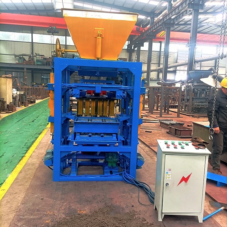 lowest price blocking cement brick machinery concrete interlocking block making machine 4-24 hollow brick making machine