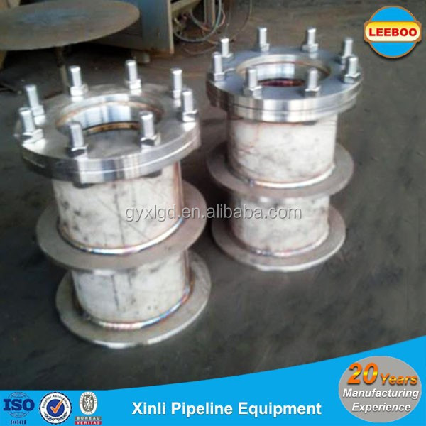 Stainless steel pipe wall sleeves with rubber penetration seals