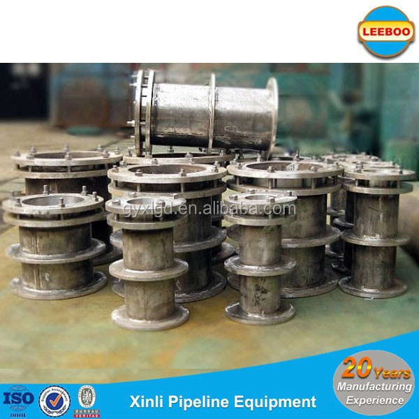 Stainless steel pipe wall sleeves with rubber penetration seals