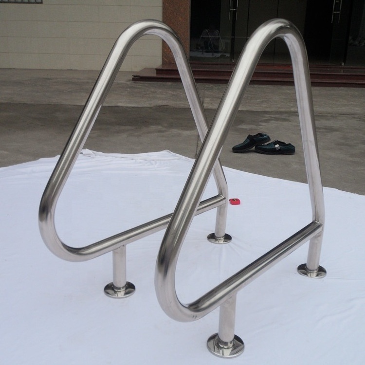 Removable anchor/flange stainless steel swimming pool stairs handrail without ladder