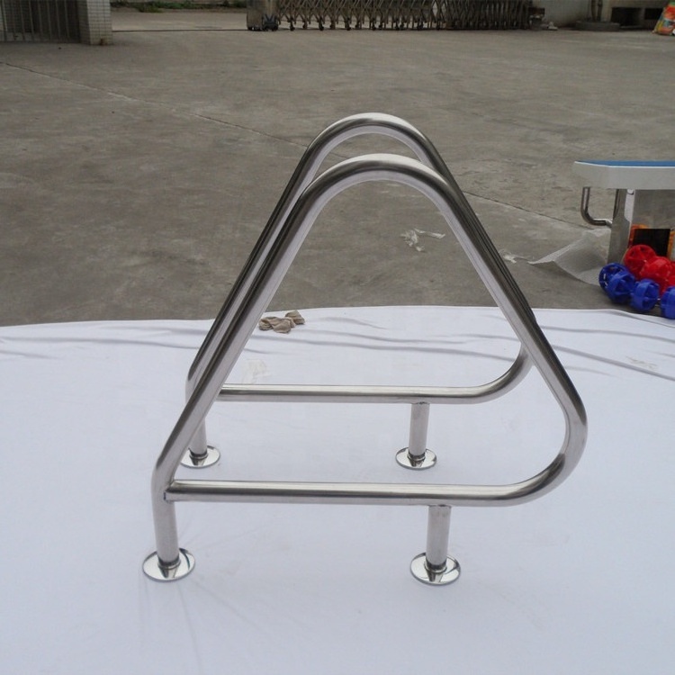 Removable anchor/flange stainless steel swimming pool stairs handrail without ladder