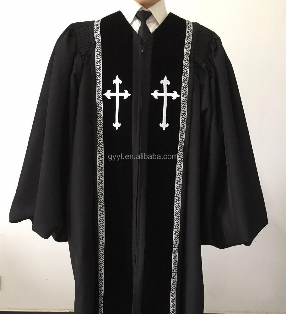 deluxe wholesale Embroidered vestments clergy robes choir robes for church