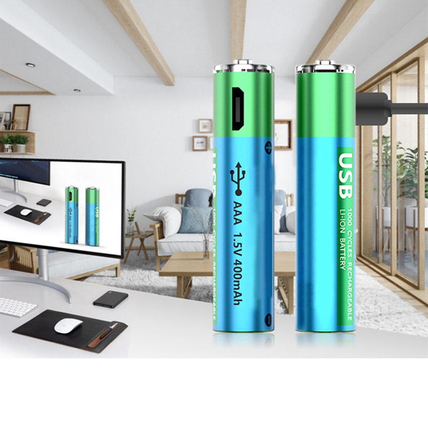 Portable Smart No. 5 / No. 7 Polymer Lithium Ion Battery 1.5V 1800mAh USB Direct Plug Fast Charge Cycle Rechargeable Battery