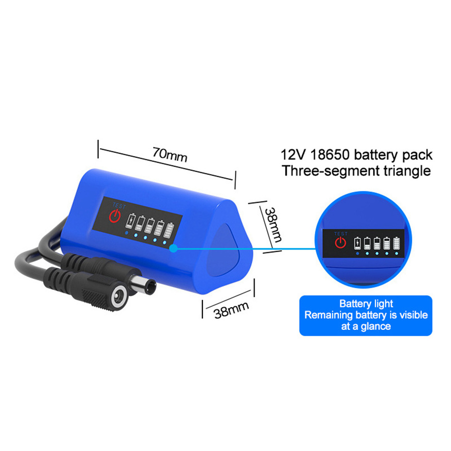 Multi-function 12V Display Large Capacity Battery Power 18650 Lithium Battery Pack For Monitoring Outdoor Audio