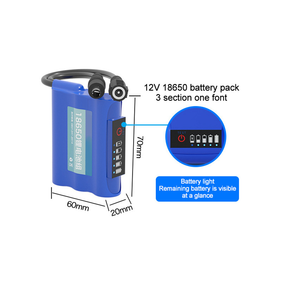 Multi-function 12V Display Large Capacity Battery Power 18650 Lithium Battery Pack For Monitoring Outdoor Audio