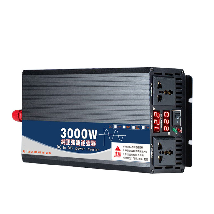 Digital Display Pure Sine Wave Micro Inverter Dc 12/24V To Ac 110V High Power Off-grid Solar Hybrid Car Inverter Converters