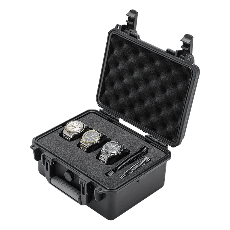 Plastic pelican waterproof equipment watch case Hard With Foam abs tool watch Flight Carrying case watch box