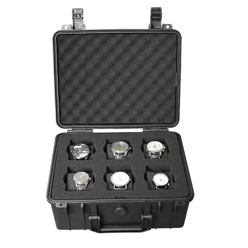 Plastic pelican waterproof equipment watch case Hard With Foam abs tool watch Flight Carrying case watch box