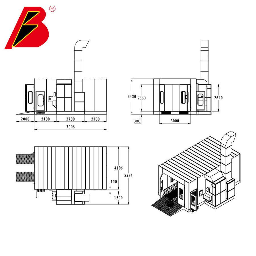 China good quality auto mini mobile customized car spray booth paint booth with CE