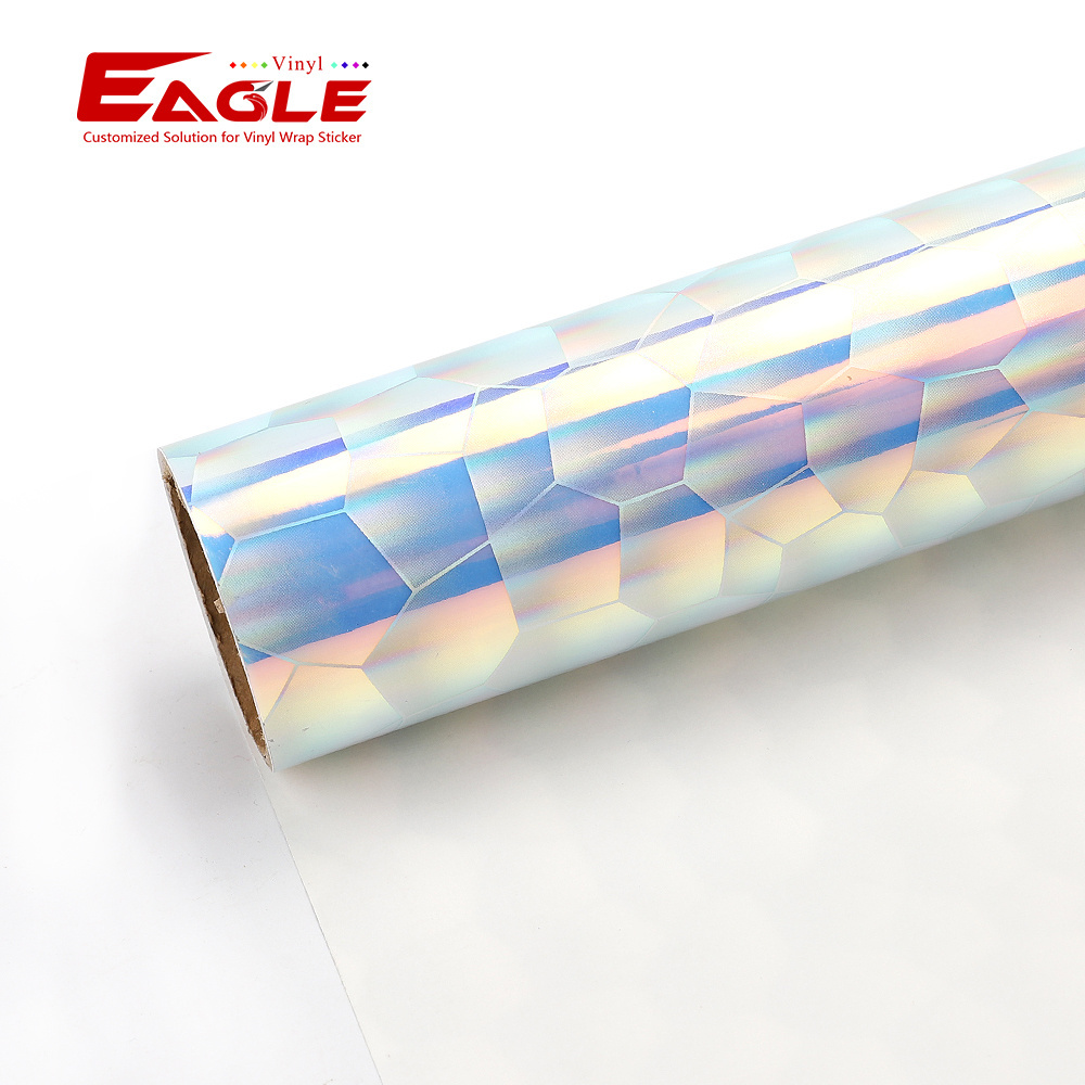 Wholesale Factory Price Waterproof Glossy Holographic Opal White DIY Self Adhesive Vinyl Rolls For Cutting Plotter