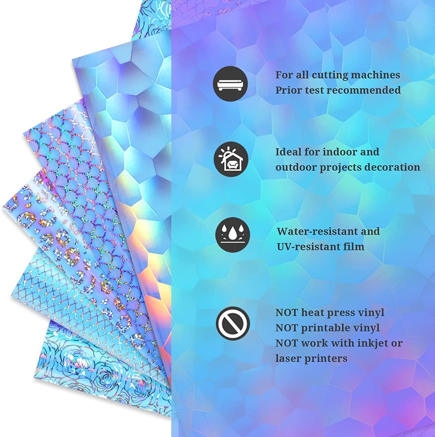 Eagle Holographic Chrome Color Self Adhesive PVC Cutting Self-Adhesive Sign Sticker Paper Oracal 651 Vinil Film Craft Vinyl Roll