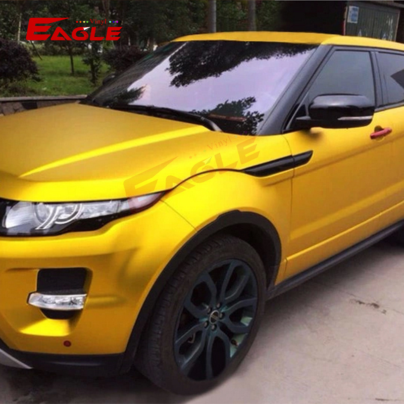 Free Shipping Matte Chrome Golden Vehicle Wrapping Stickers Foil Glossy Vinyl Film Body Car Wrap