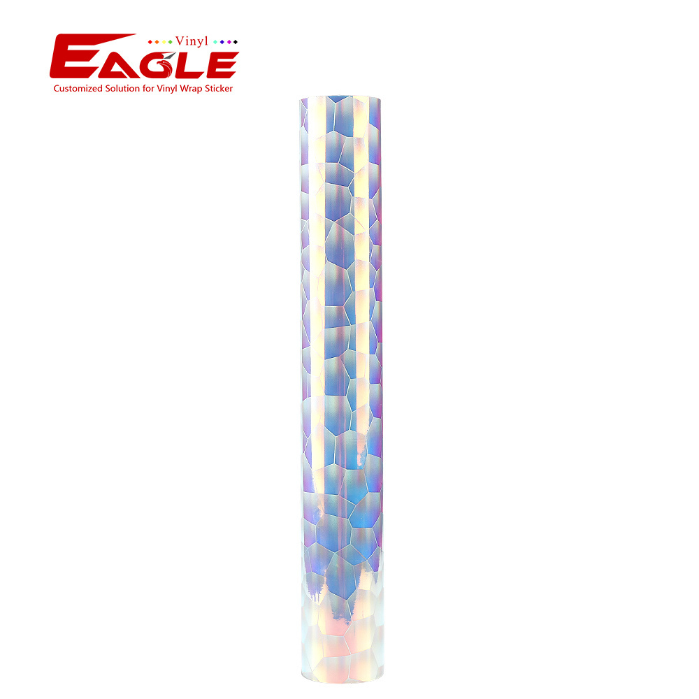 Wholesale Factory Price Waterproof Glossy Holographic Opal White DIY Self Adhesive Vinyl Rolls For Cutting Plotter