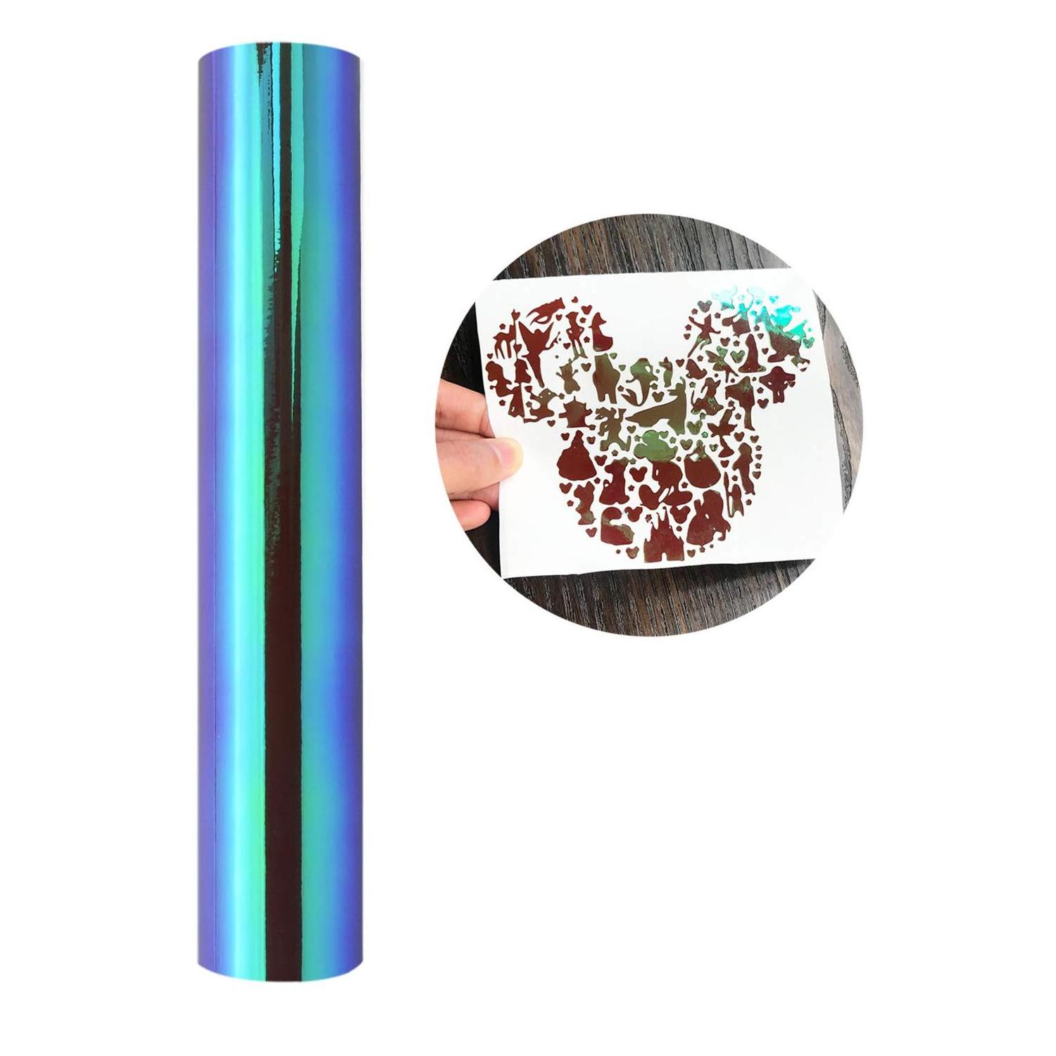 Manufacturer Poster Materials Clear Sticker Pvc Vinyl Sticker Paper Roll, Eco Opal Holographic Rainbow Self Adhesive Vinyl Film