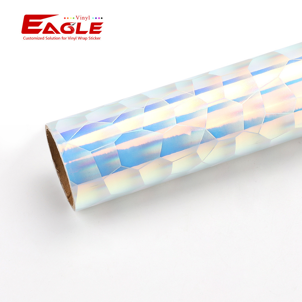 Wholesale Factory Price Waterproof Glossy Holographic Opal White DIY Self Adhesive Vinyl Rolls For Cutting Plotter