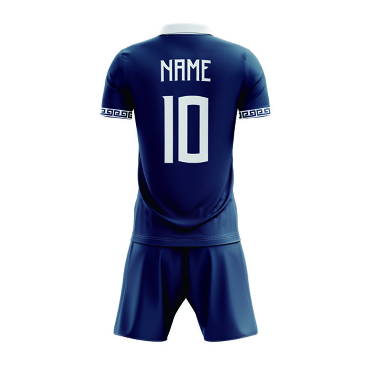 HENGYU Dark Blue Customized POLO Soccer Jersey print Quick Dry in training for men