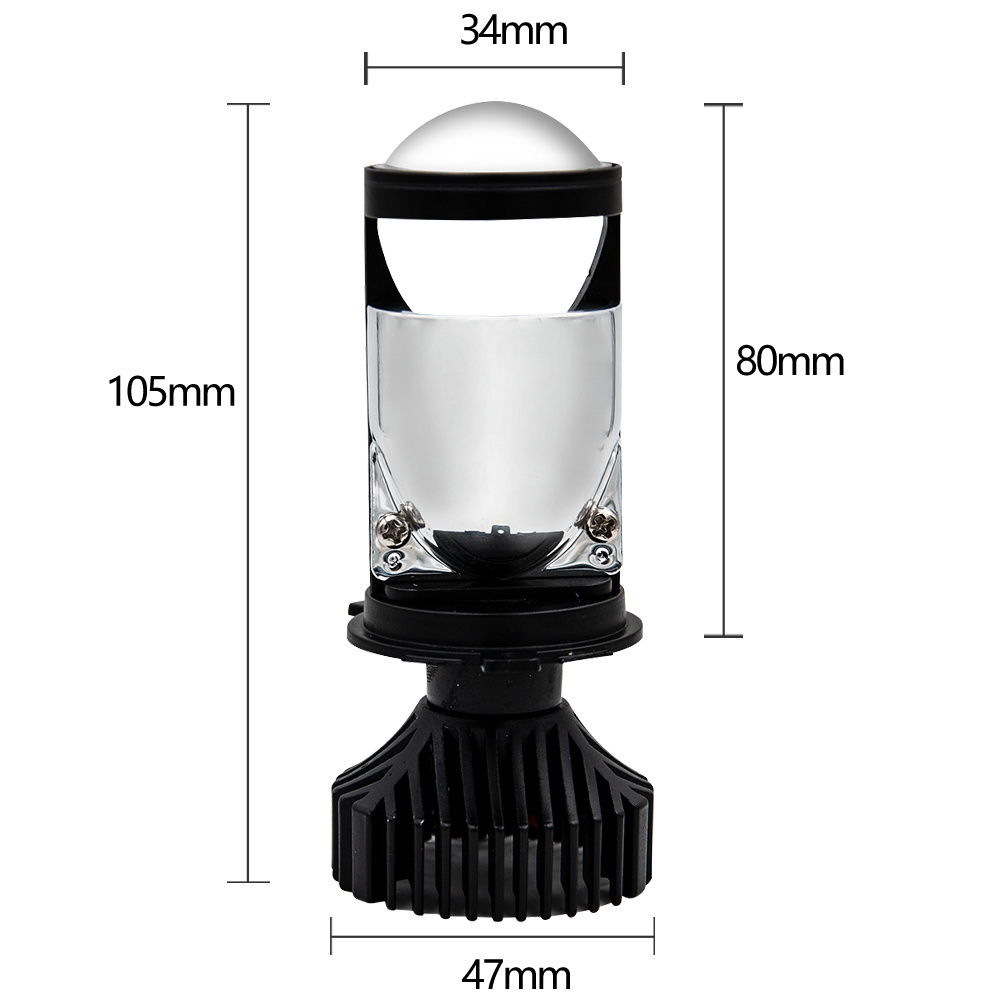 Super Bright Projector LED Headlight Lens Mini H4 90w/Pair 20000LM Car Bi led lens Luces h4 led bulb