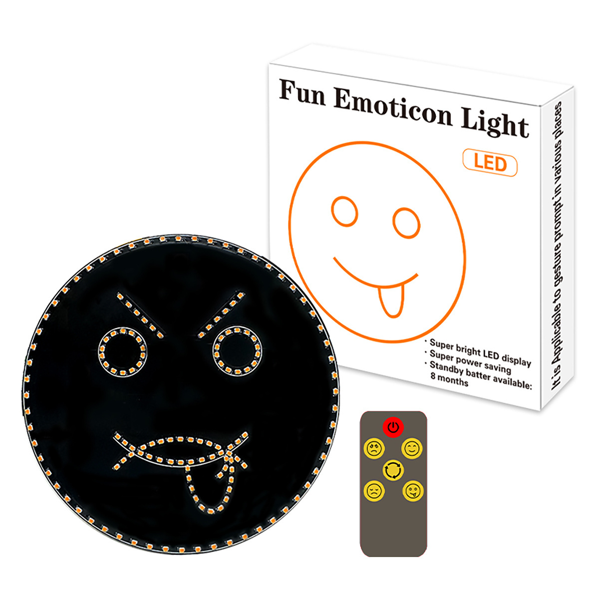 Factory Wholesale LED Funny  Smiley Face  gesture light Rear Window Multifunctional   Emoticon ambient  Light