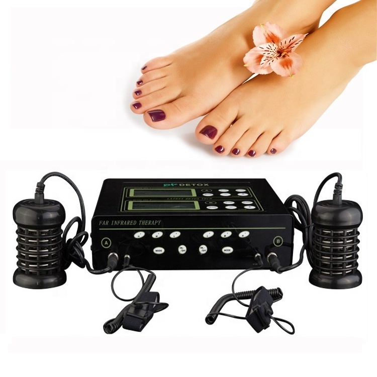 HK-809  Black Life Dual  foot SPA Detox Machine With 2pcs LCD With Waistbelt and Wristbelt