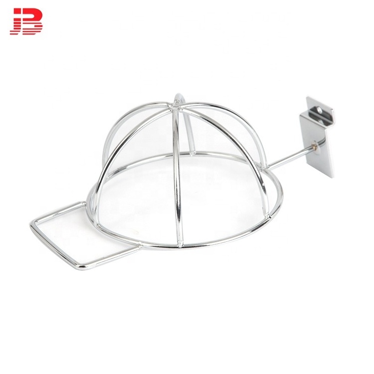 6mm wire cap retail display stand metal chrome hat display rack