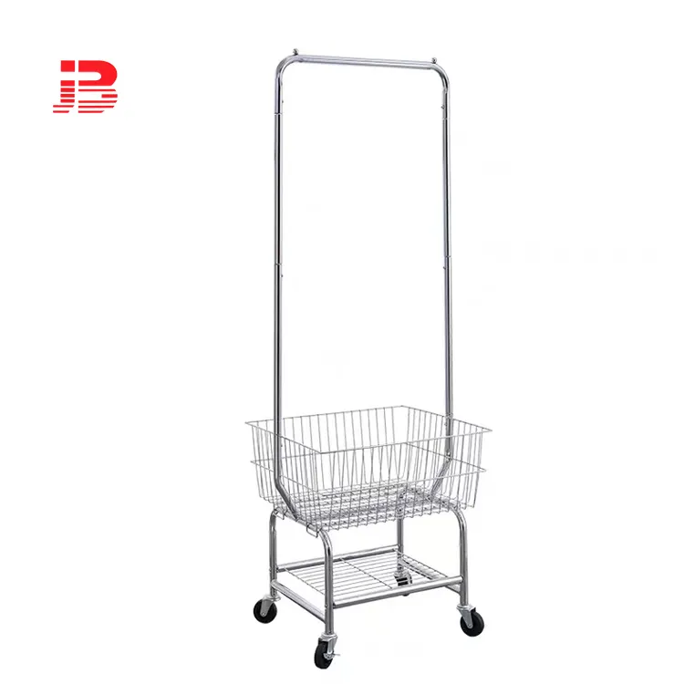 Clothing Store Metal Clothing Garment Rack/ Movable Clothes Hanger Display Rack