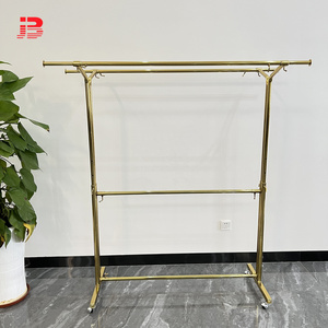 New arrivals clothing display golden rail garment rack modern style hanging rack