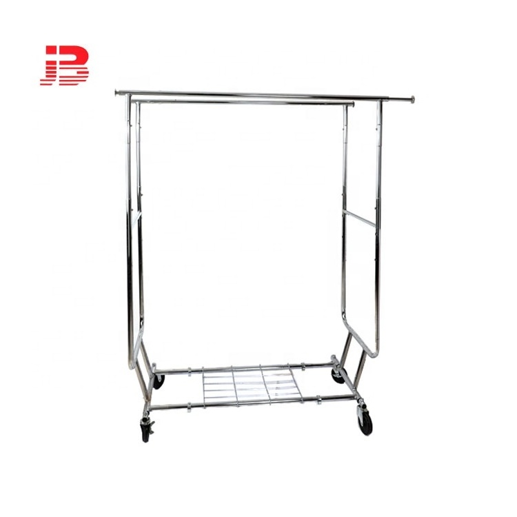 Spinning Double Rail Clothing Garment Rack with Wheels