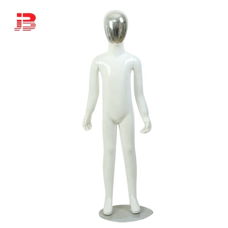 Egg head no wig gold plating standing children mannequin with mask