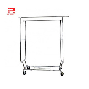 Spinning Double Rail Clothing Garment Rack with Wheels