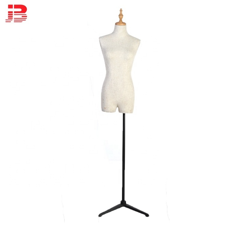 upper body bust male dress form mannequin covered fabric torso with adjustable wooden arm