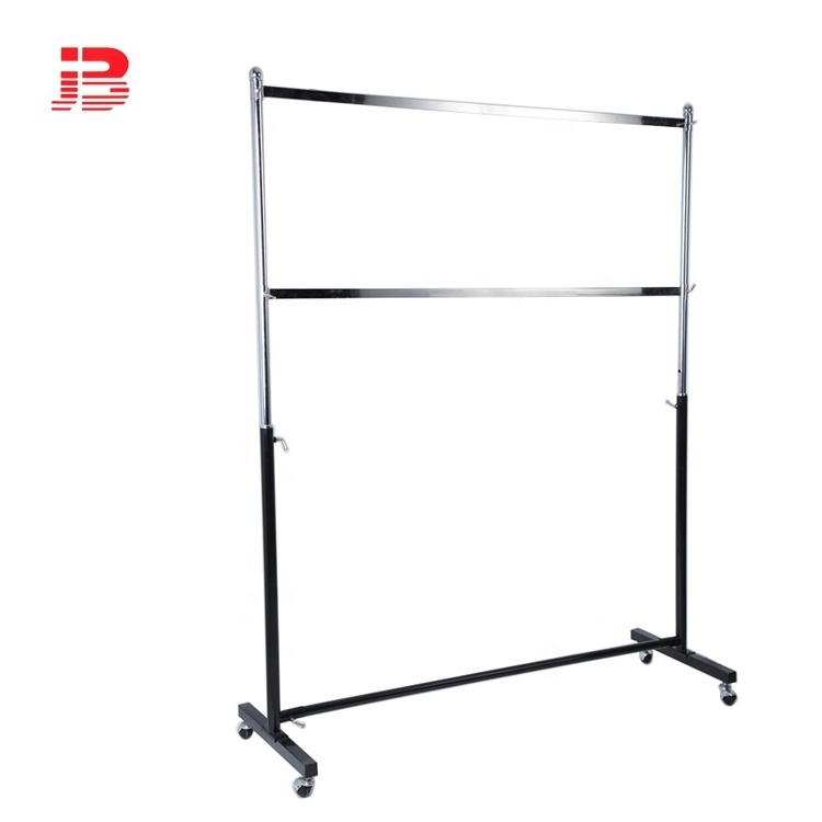 JINBIN Metal Double Bar Hanging Clothes Display Rack