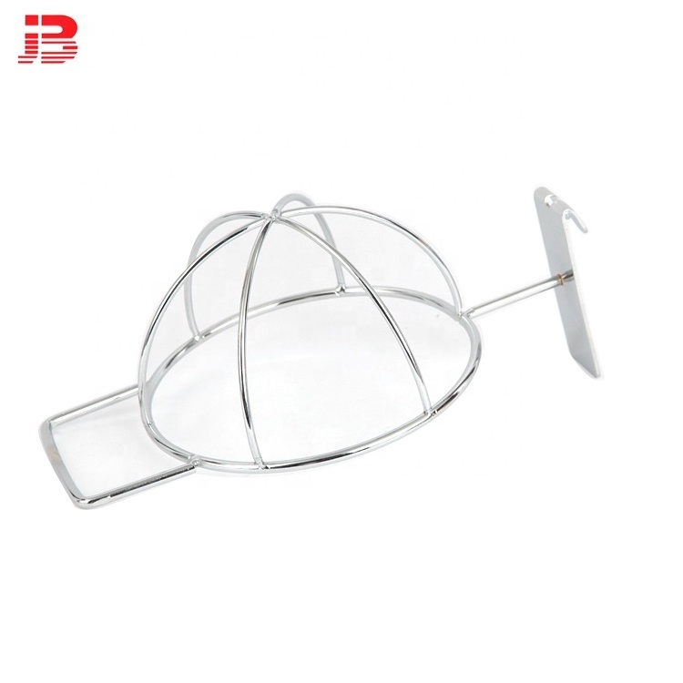 6mm wire cap retail display stand metal chrome hat display rack