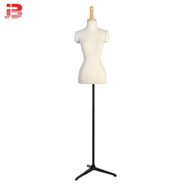 upper body bust male dress form mannequin covered fabric torso with adjustable wooden arm