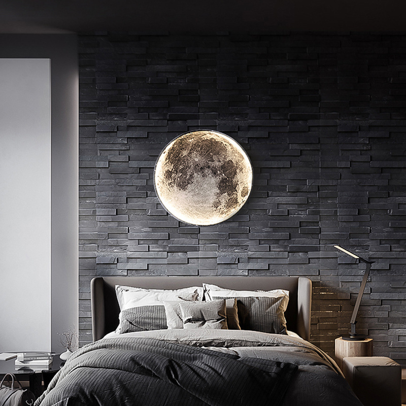 LED Wall Lamp 24-100CM Moon Indoor Lighting For Bedroom Living Hall Room HOME Decoration Fixture Light night Luster Ceiling Lamp