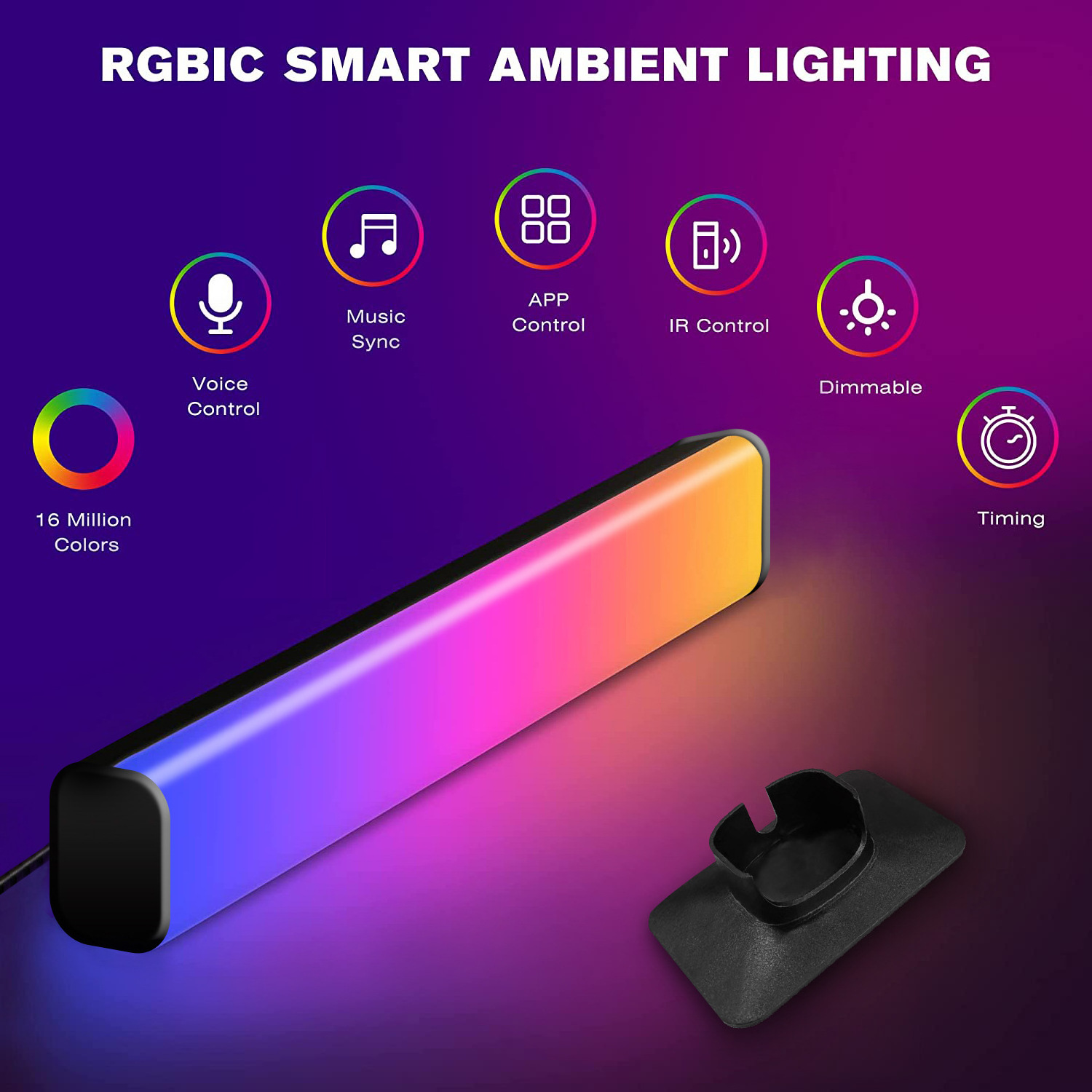 Smart APP Music Rhythm Light LED Desktop Atmosphere Light RGB Night Light for Game TV Background Wall Bedroom Decor Table Lamp