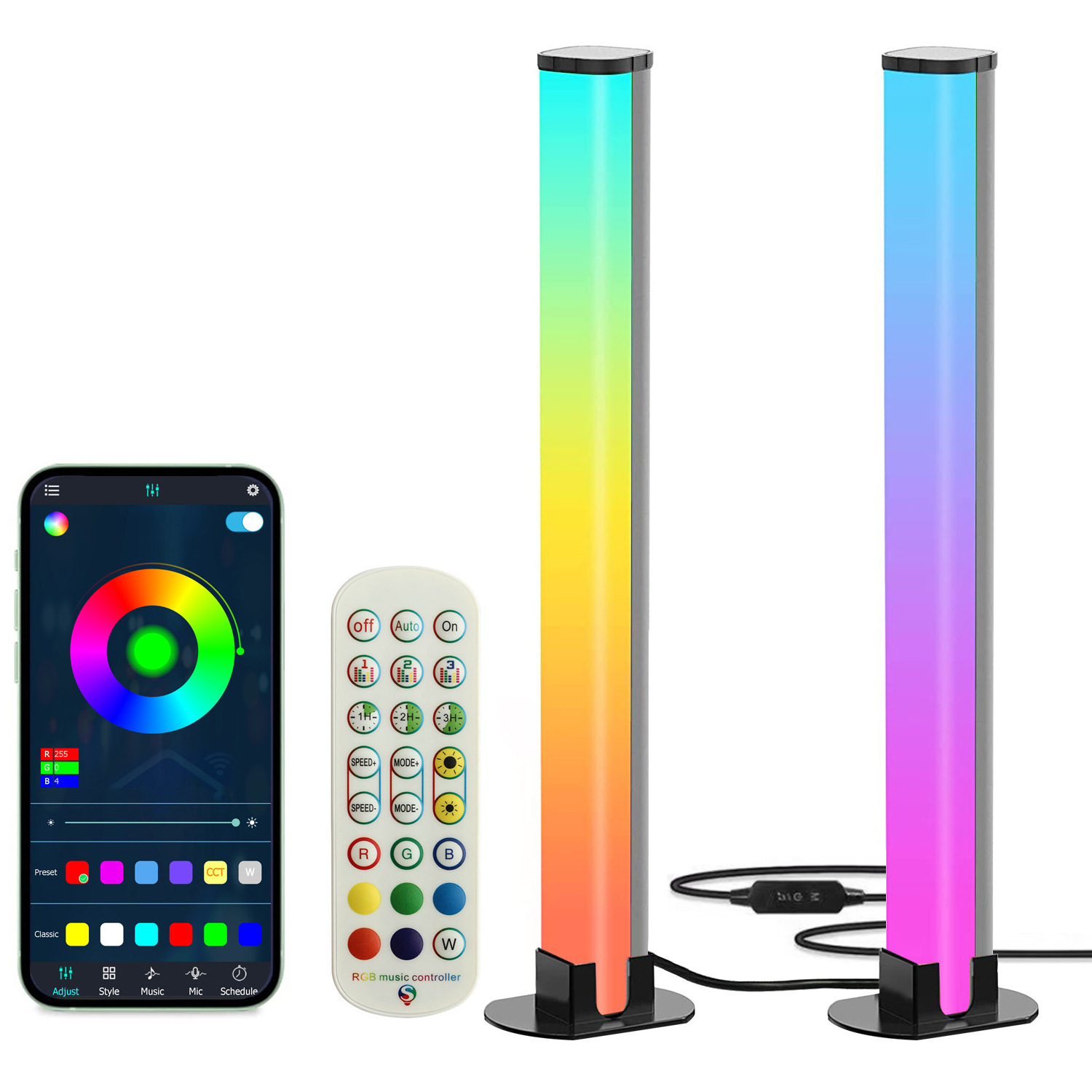 Smart APP Music Rhythm Light LED Desktop Atmosphere Light RGB Night Light for Game TV Background Wall Bedroom Decor Table Lamp