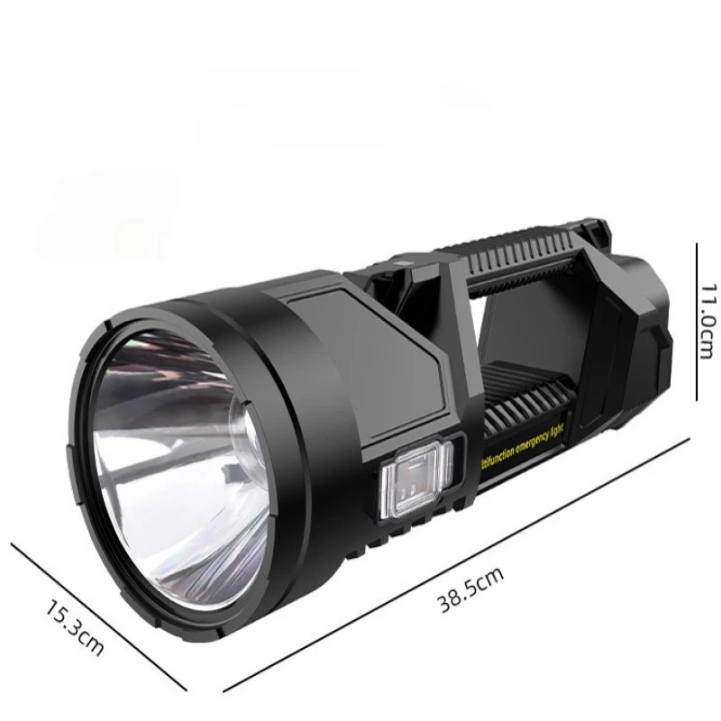 Extra Large Flashlight 22/27/38.5cm Outdoor Solar Flashlight Rechargeable Searchlight Long Range Carry Super Bright Flashlight