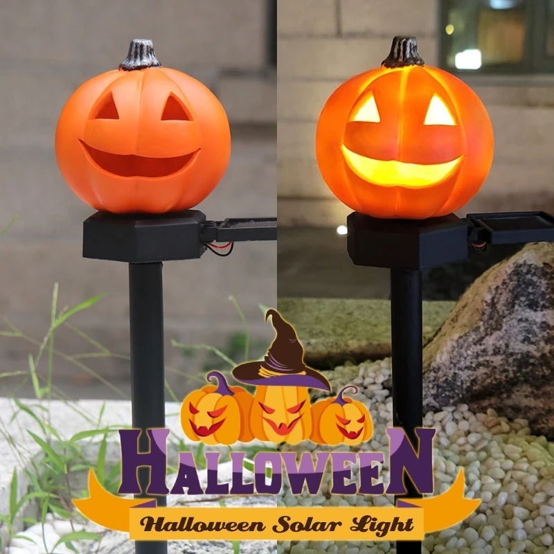 Solar Lawn Light Halloween Pumpkin Decoration Outdoor Landscape Decorative Festive Lamp for Patio Garden Yard Path Lawn Light