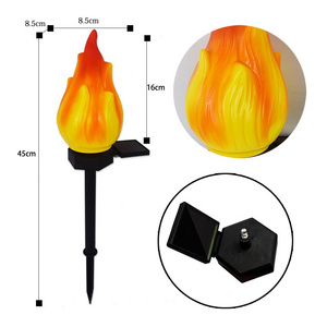 Solar Flame lamp outdoor Torch Flickering Light Waterproof Garden Decoration Outdoor Lawn Tiki Led Path Yard Patio Floor Lamp