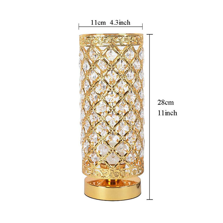 Crystal Table Lamp Modern Beauty Eyeshield Desk Lamp Bedside Table Light with Sliver Gold Shade Night Light Fixture For Bedroom