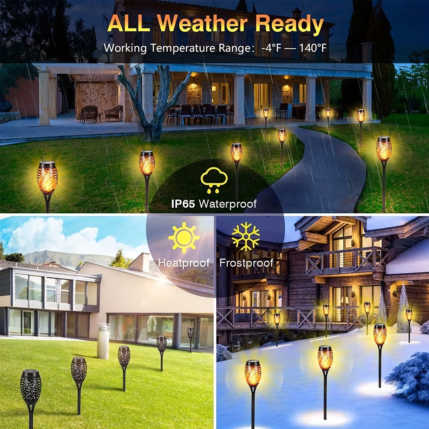 96LED Solar Flame Light Outdoor,Waterproof IP65 Torches Landscape Lamp For Outdoor Courtyard Garden Yard,Halloween Decorations