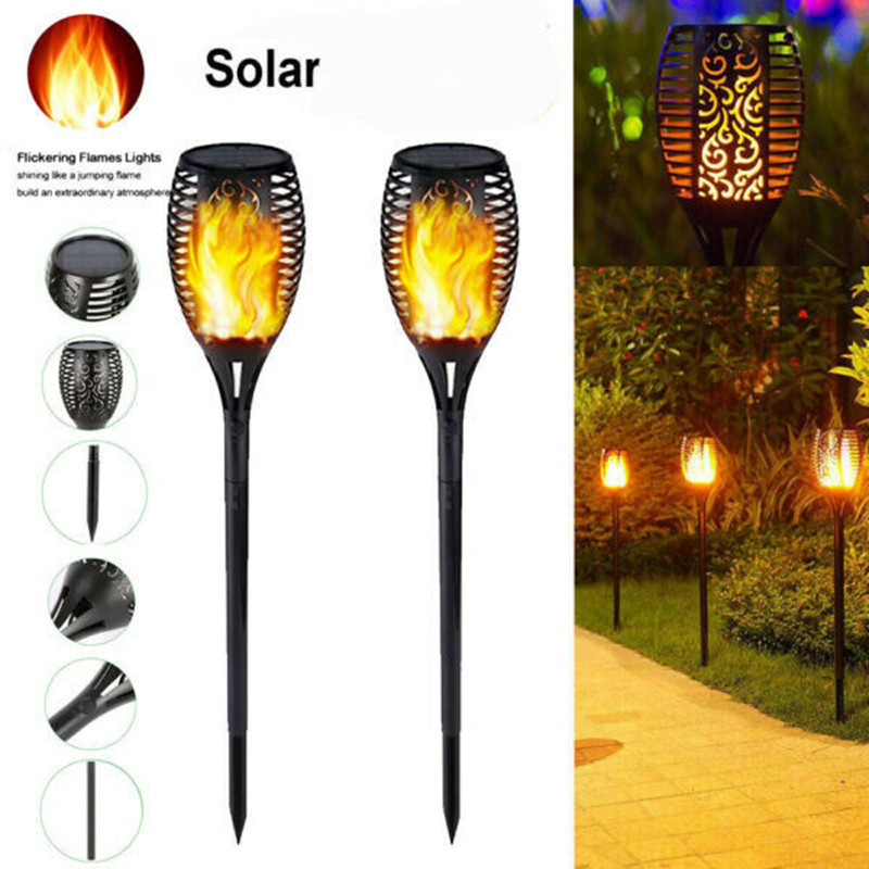 96LED Solar Flame Light Outdoor,Waterproof IP65 Torches Landscape Lamp For Outdoor Courtyard Garden Yard,Halloween Decorations