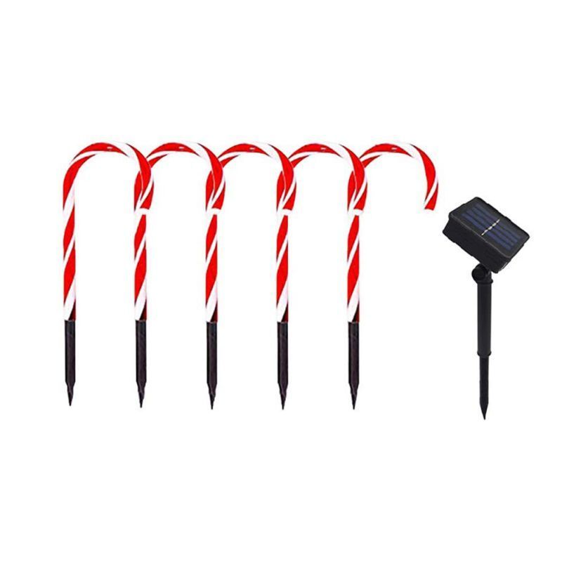 Christmas Clearance Gift Candy Cane Lights Multifunction Solar/Battery Powered Christmas Tree Indoor Outdoor Garden Stakes Decor